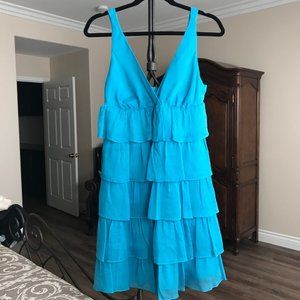 JCREW ZADIE DRESS IN SILK CHIFFON BLUE 6P NWT